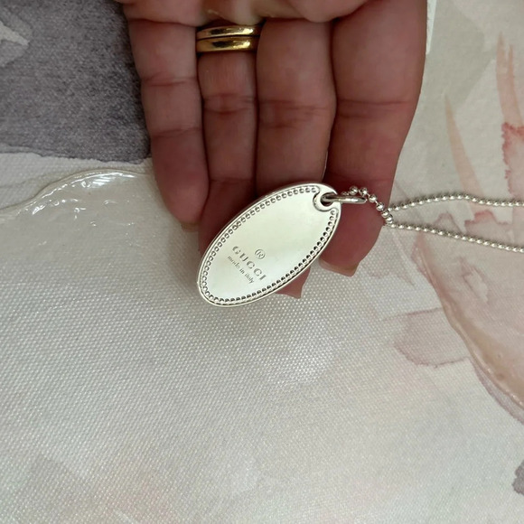 🆕️ Gucci .925 Silver Boule Oval pendant necklace - Picture 3 of 7